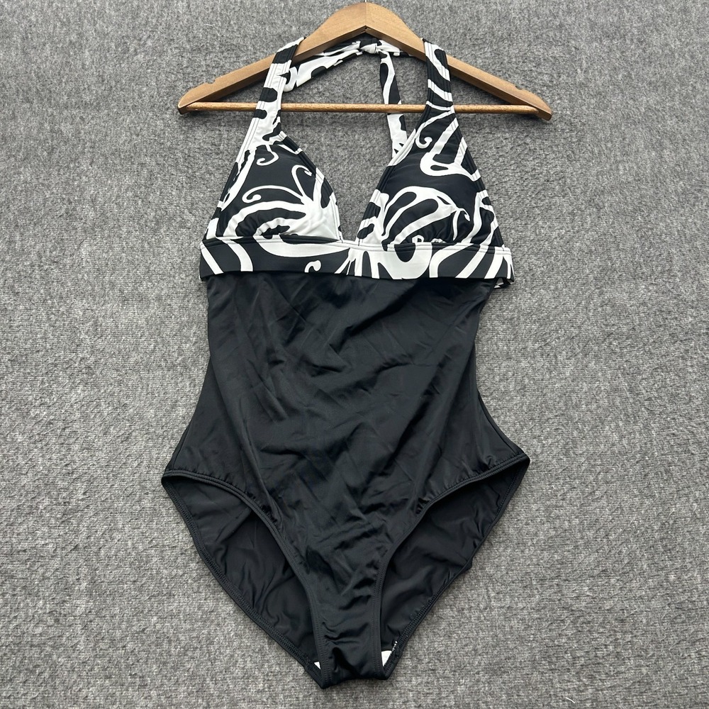 Venus Swimsuit One‎ Piece Size 12 Butterfly Black White Bathing Suit